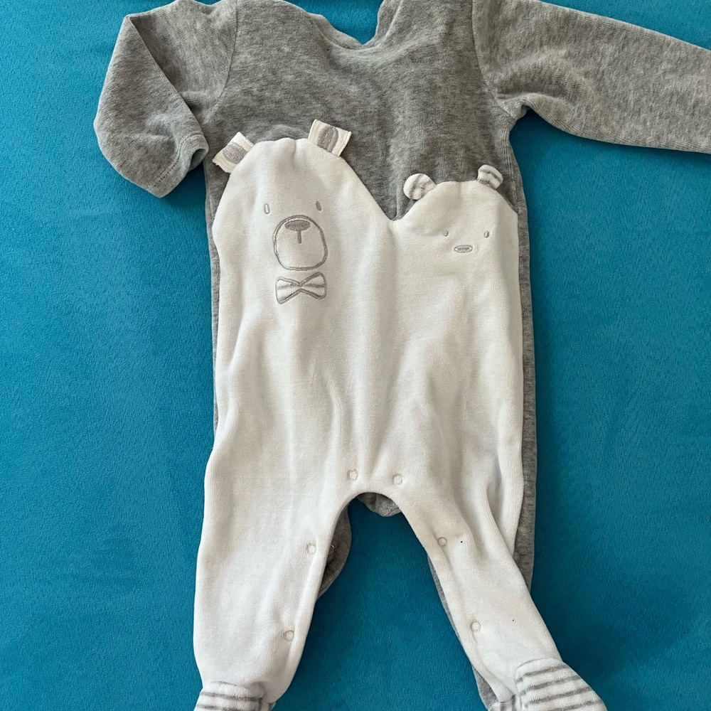 One fleece polar bear footie